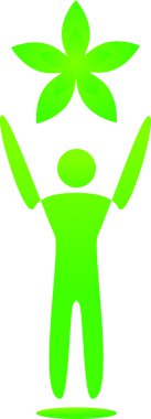 çiçek, yaprak veya ekoloji kavramı ile yeşil adam