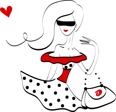 bir çanta ile güzel güzel moda kız