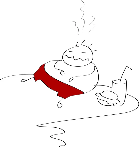 şişman adam çok yedim