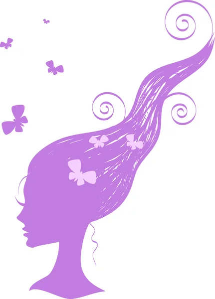 stock vector Pretty girl's silhouette