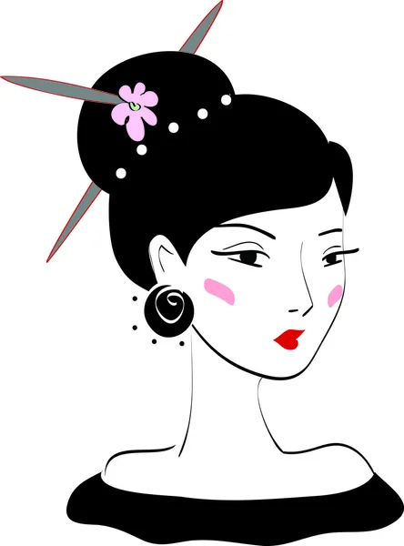 Beautiful geisha — Stock Vector