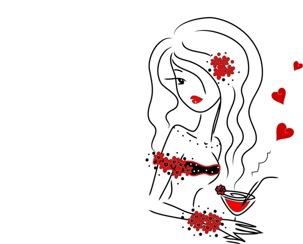 Aşk bir içki ile şirin kız