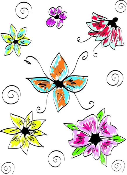 Анотація барвисті квіти — стоковий вектор
