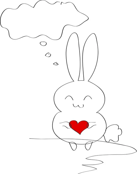 Happy bunny with bubble speech — Stock Vector