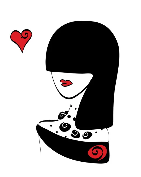 Hermosa mujer con peinado elegante — Vector de stock