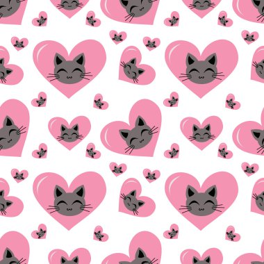 Dikişsiz mutlu kedi arka plan