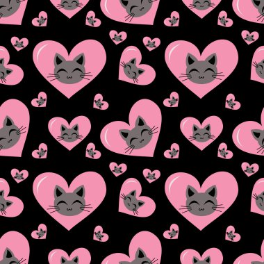 Dikişsiz mutlu kedi arka plan