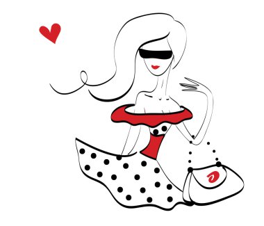 bir çanta ile güzel güzel moda kız