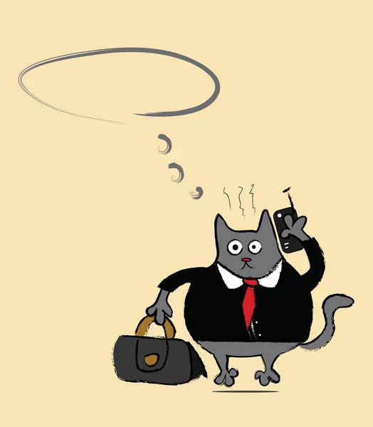 Funny business cat — Stock Vector