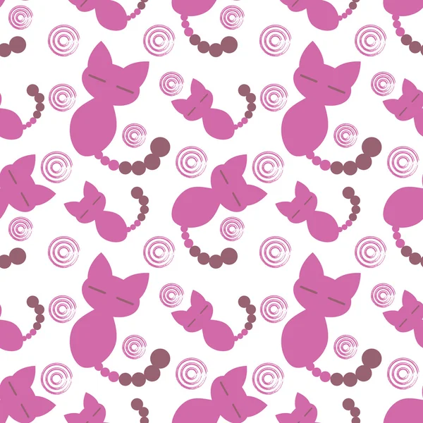 シームレスなピンクの子猫の背景 — ストックベクタ