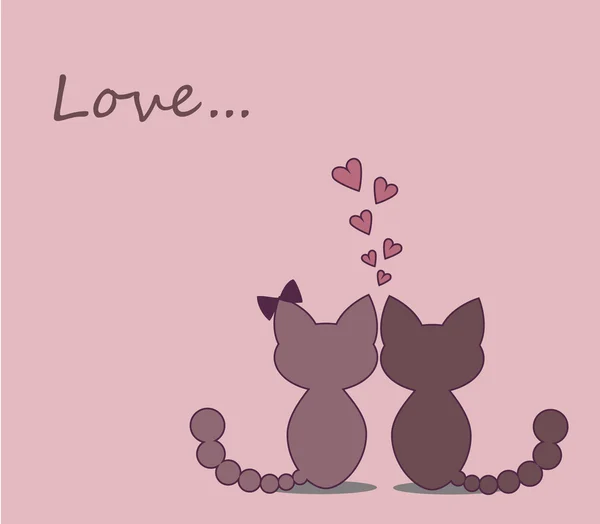Kittens in love illustration — Stock Vector