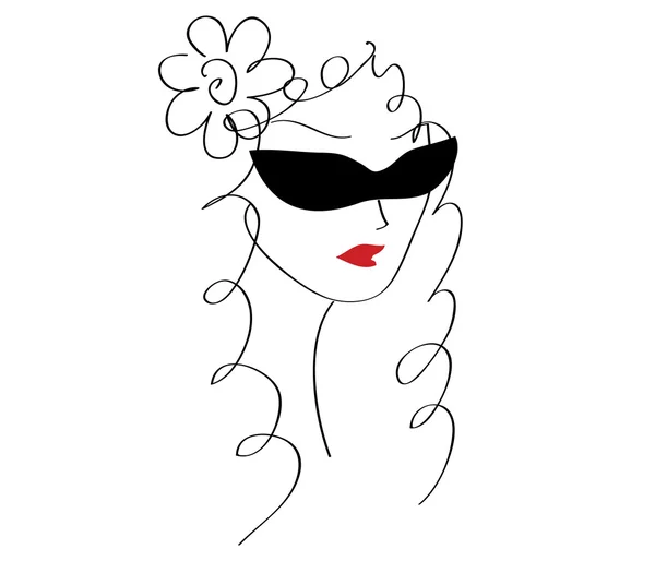 Hermosa chica elegante con gafas de sol — Vector de stock