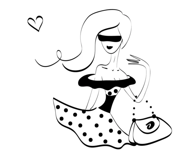 bir çanta ile güzel güzel moda kız