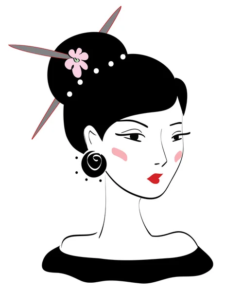 Belle geisha — Image vectorielle