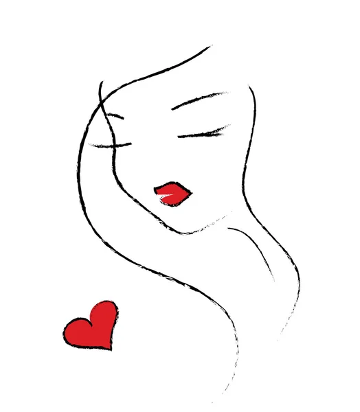 Belle fille dans l'amour — Image vectorielle