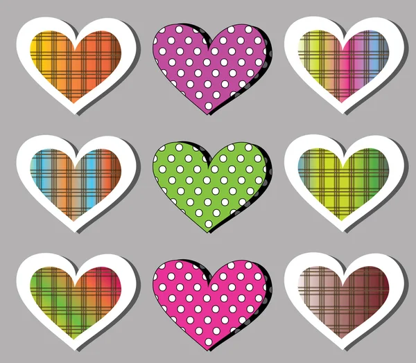 Set of cute heart icons — Stock Vector