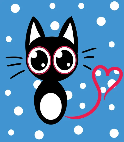 kalp ile şirin kedi yavrusu kuyruk şeklinde