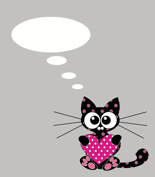 kalp ve kabarcık konuşma ile şirin kedi yavrusu