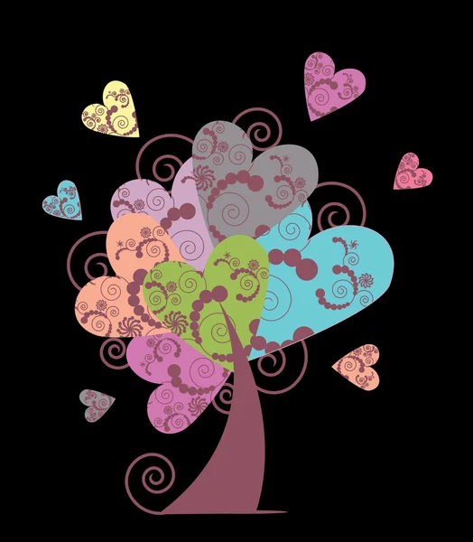 sevimli çizgi canavarlar ve kalpleri ağaç