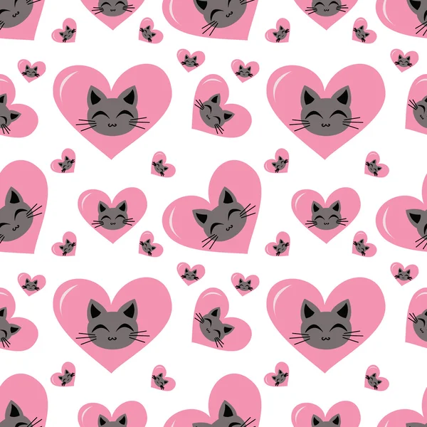 Nahtlose glückliche Kätzchen Hintergrund lizenzfreie Stockillustrationen