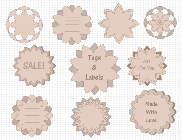 Set of simple flower tags and labels — Stock Vector