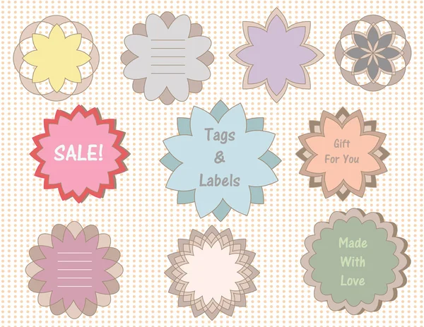 Set of cute simple flower tags and labels