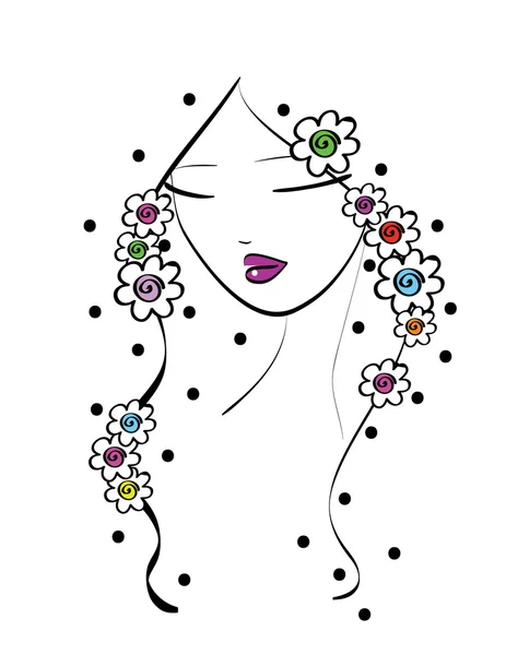 güzel Hat sanatı kız çiçekleri ile