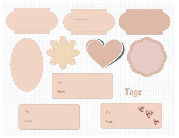 Set of cute blank tags and labels — Stock Vector