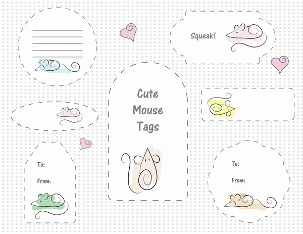 Набор милых каракулей для мыши Векторная Графика