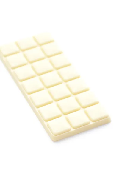 Bar of white chocolate isolated on white — Stock Photo, Image