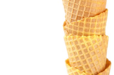 waffle konileri üzerinde beyaz izole