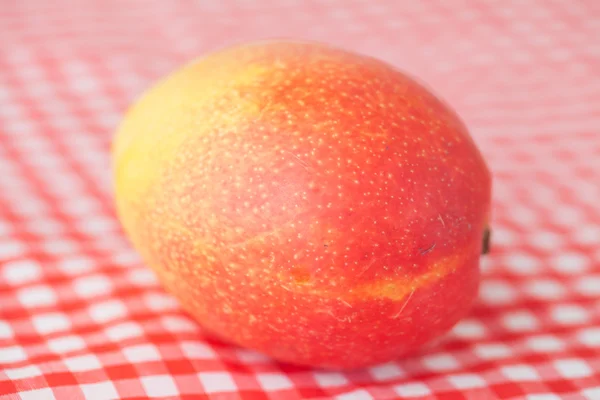 Fruta de mango en tela a cuadros — Foto de Stock