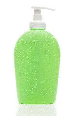 kozmetik kapları üzerinde beyaz izole