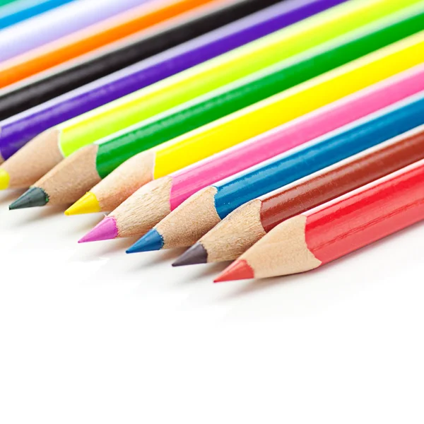 Colored pencils isolated on white — Stock Photo, Image