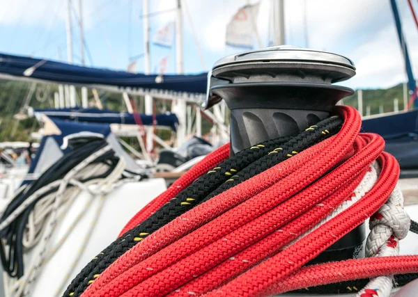 Winch in sailboat — Stock Photo, Image
