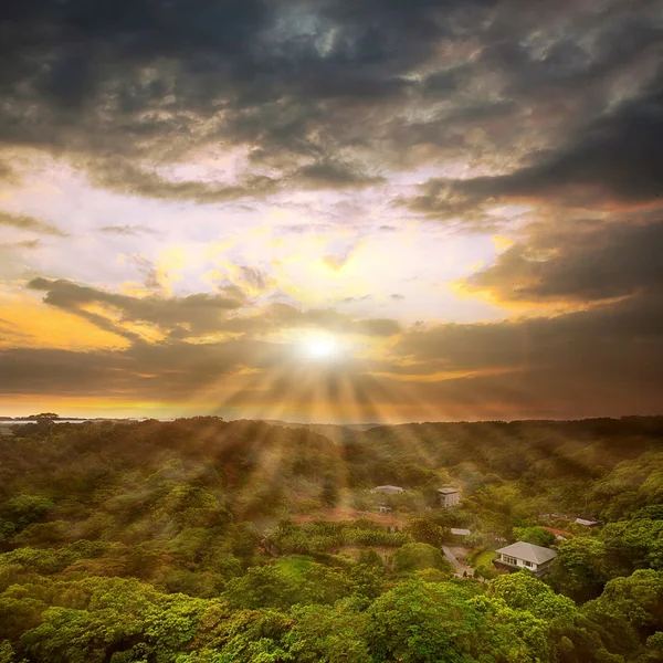 Land sunset — Stockfoto