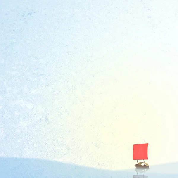 Ice background with old boat on it — Stock Photo, Image