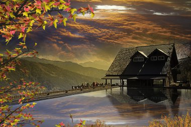 dağ trailhead kulübeleri kar