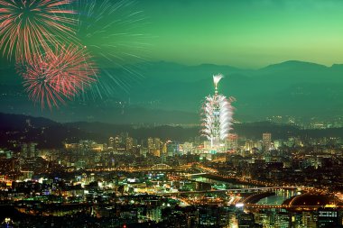 havai fişek gösterisi taipei City, Tayvan