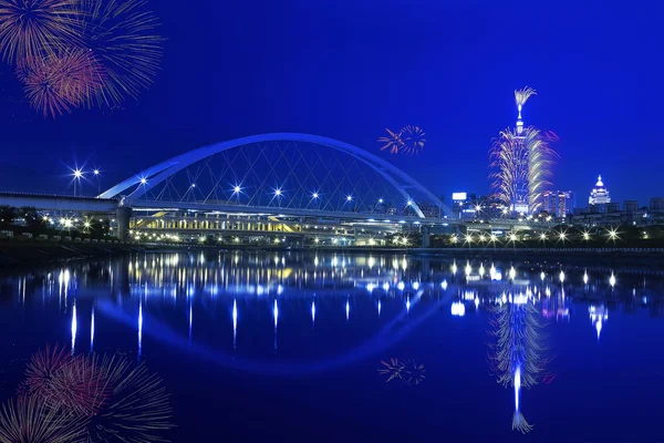 Firework show of Taipei city,Taiwan — Stock Photo, Image