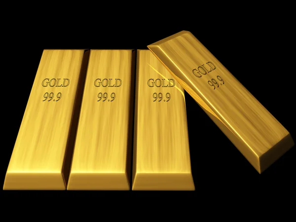 Makro pohled na řádky zlatých prutů — Stock fotografie