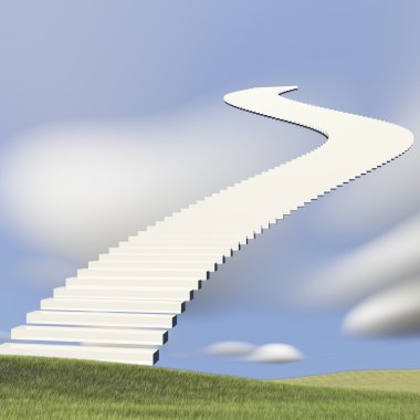 mavi bir gökyüzüne ulaşmadan merdiven