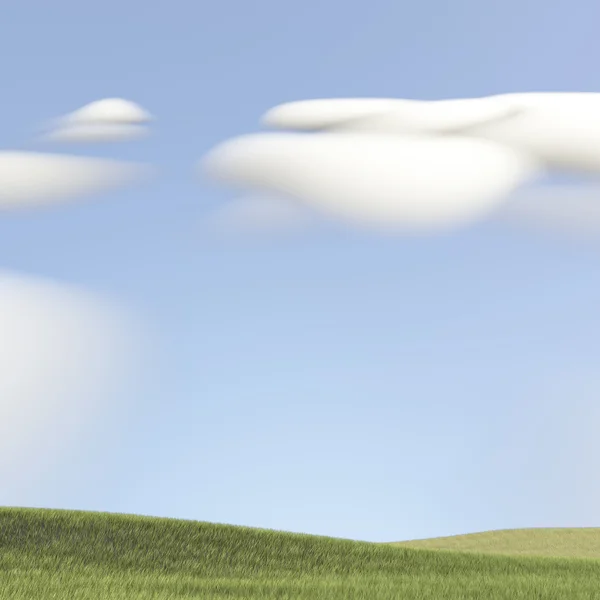 Grupo de nubes en el cielo azul y verde —  Fotos de Stock