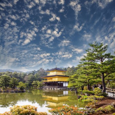 gold temple japan clipart