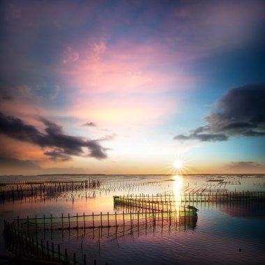 Deniz tabanı Tainan gece manzarası