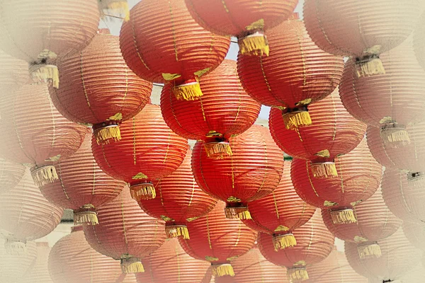 Rode lamp van Chinees voor festival — Stockfoto