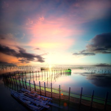 Deniz tabanı Tainan gece manzarası