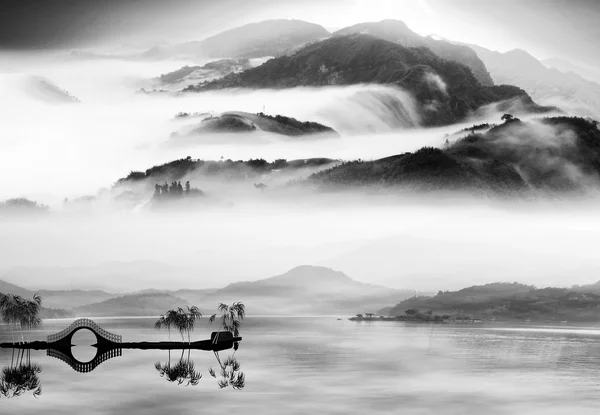 Estilo de pintura da paisagem chinesa Fotos De Bancos De Imagens