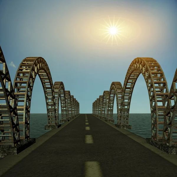 De weergave van oude brug — Stockfoto