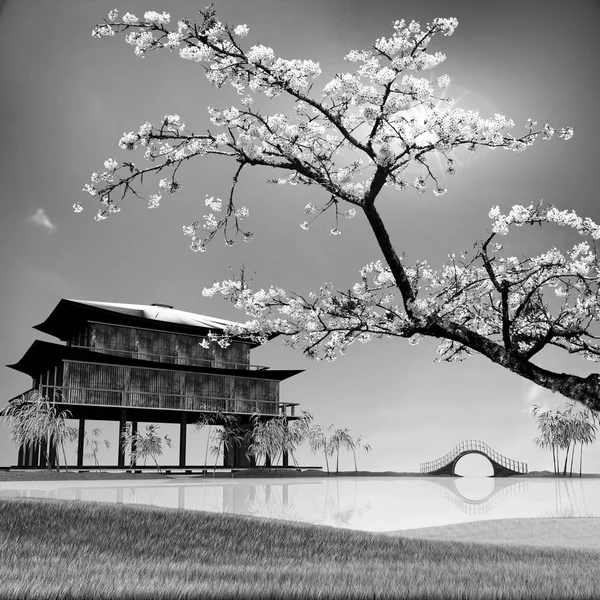 Estilo de pintura da paisagem da China — Fotografia de Stock